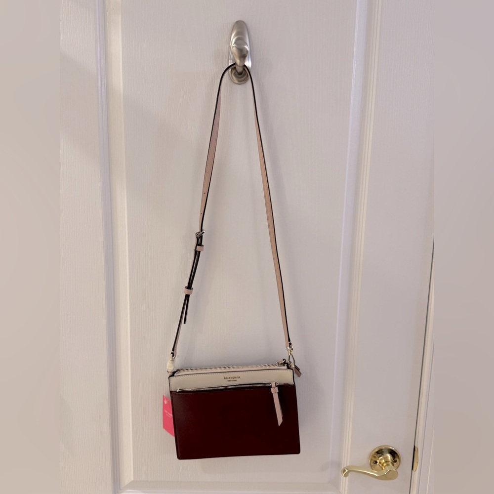 Kate Spade Burgundy/Pink/Cream Purse NWT